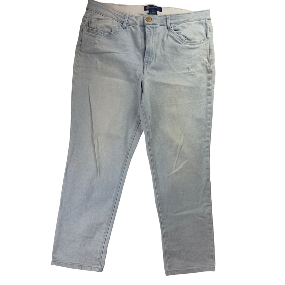 Democracy Ab solution‎ Light Wash Distressed Cropped Jeans Blue Womens 16